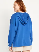 Oversized French-Terry Tunic Hoodie