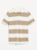 Classic Fit Striped Pique Polo