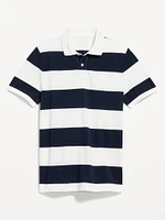 Classic Fit Striped Pique Polo