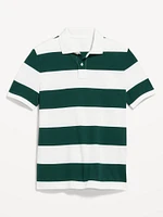 Classic Fit Striped Pique Polo