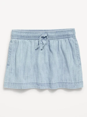 Chambray Drawstring Skirt for Girls