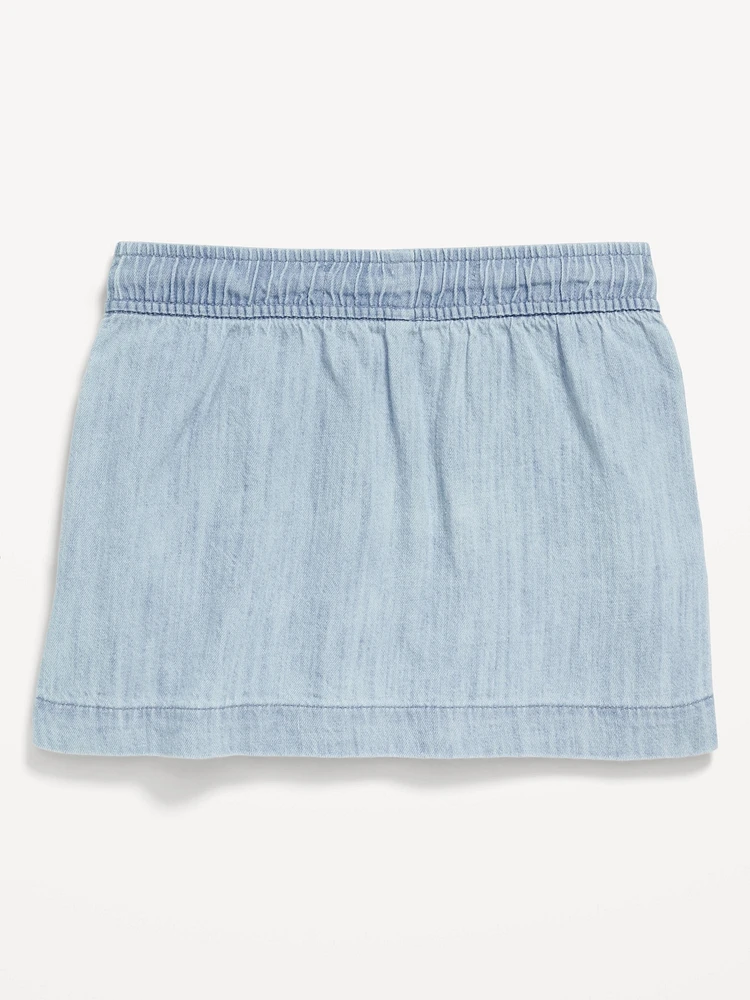 Chambray Drawstring Skirt for Girls