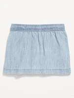 Chambray Drawstring Skirt for Girls