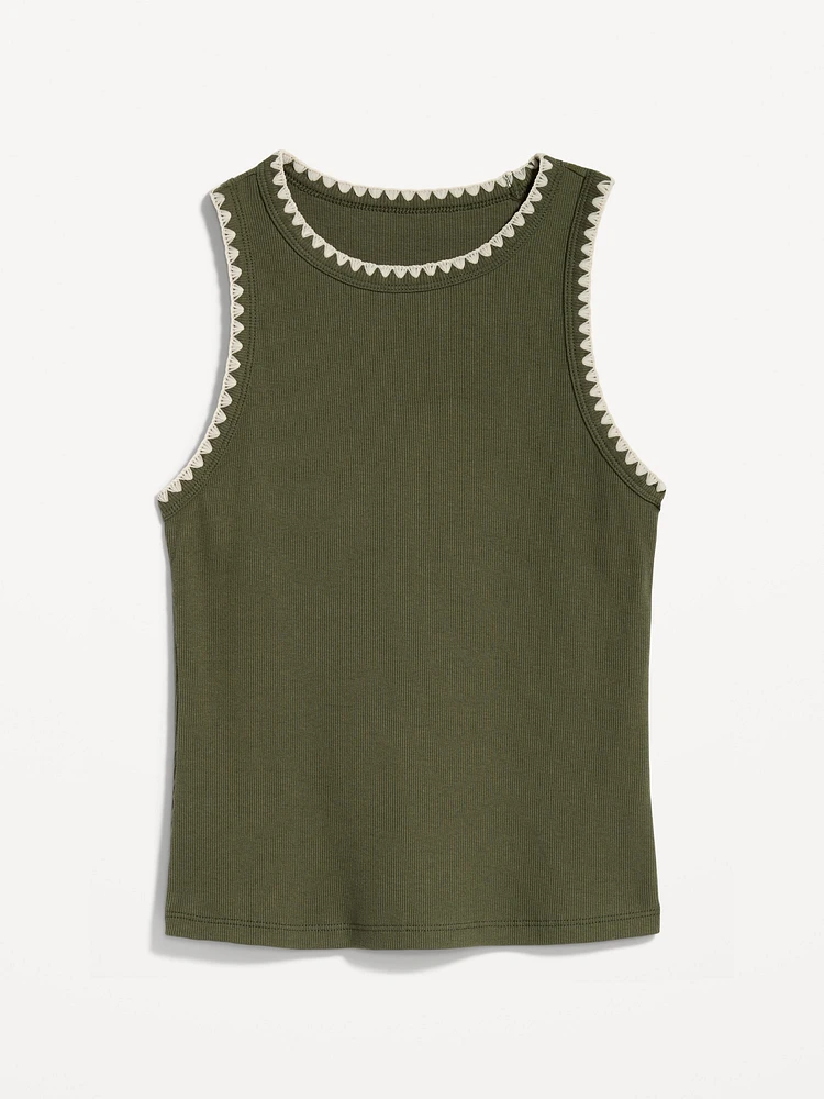 High-Neck Crop Tank Top