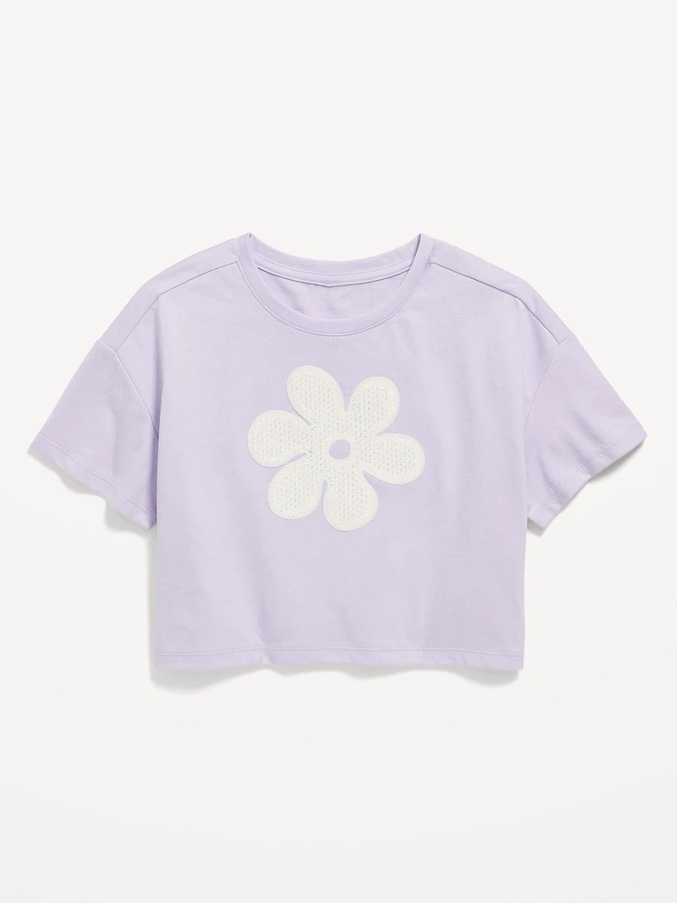 Oversized Embroidered Graphic T-Shirt for Girls