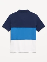 Short-Sleeve Color-Block Pique Polo Shirt for Boys