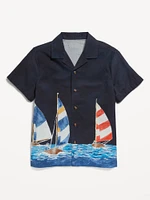 Short-Sleeve Graphic Camp Shirt for Boys