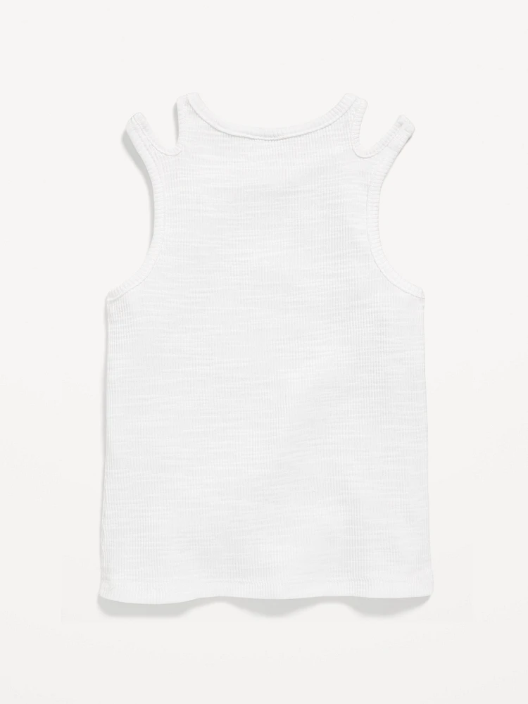 Cutout-Shoulder Tank Top for Girls