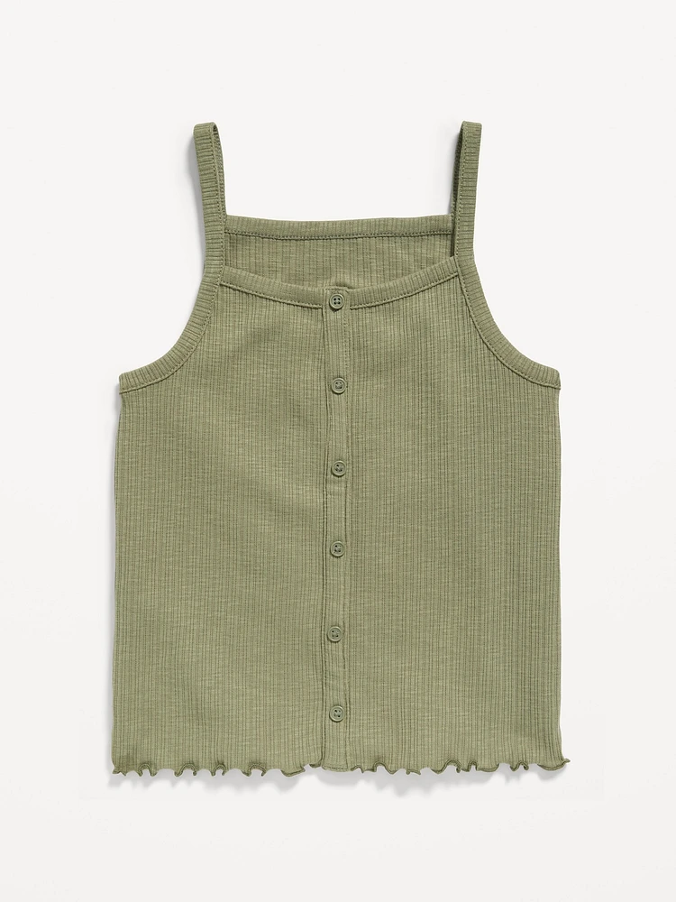 Fitted Button-Front Tank Top for Girls