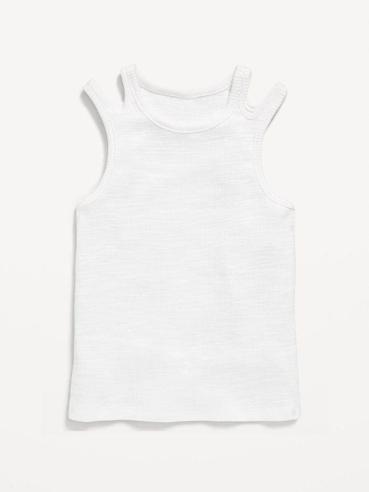 Cutout-Shoulder Tank Top for Girls