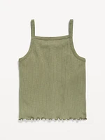 Fitted Button-Front Tank Top for Girls