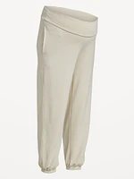 Maternity Rollover-Waist Jogger Sweatpants