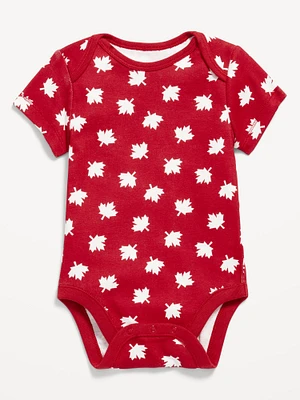 Printed Unisex Short-Sleeve Bodysuit for Baby