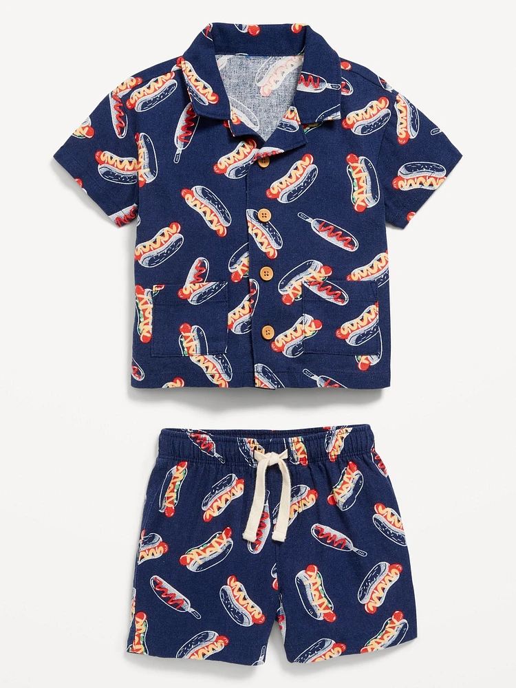 Printed Shirt and Shorts Set for Baby