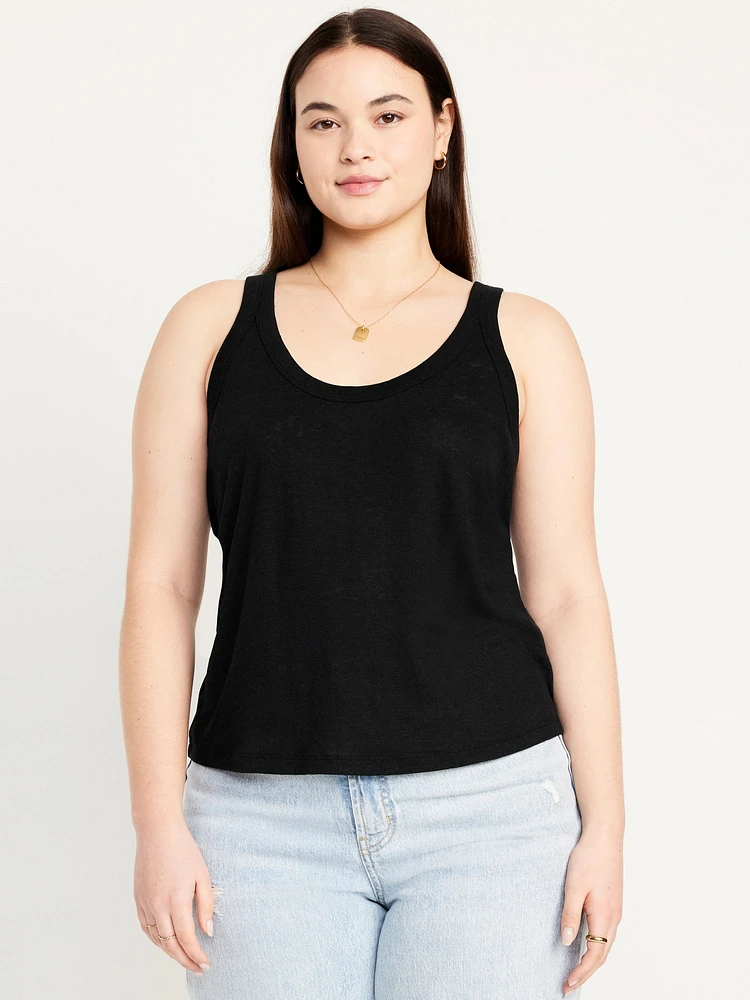 Linen-Blend Tank Top