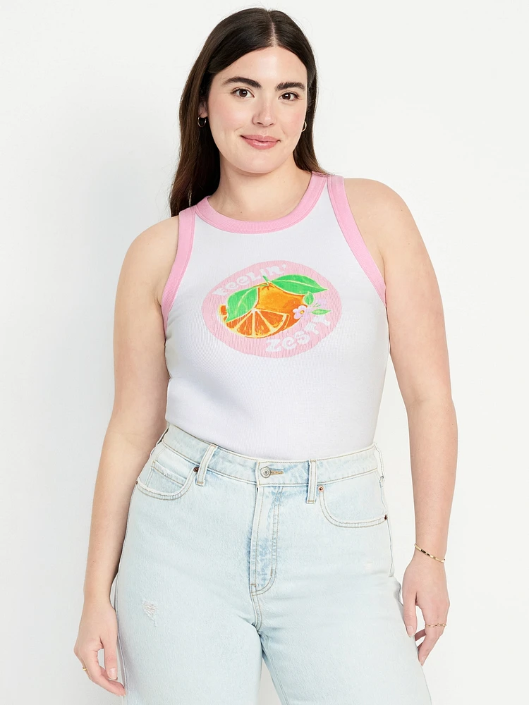 Graphic Crop Tank Top