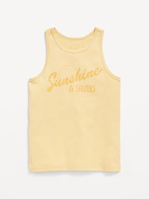 Back Cutout Graphic Tank Top for Girls