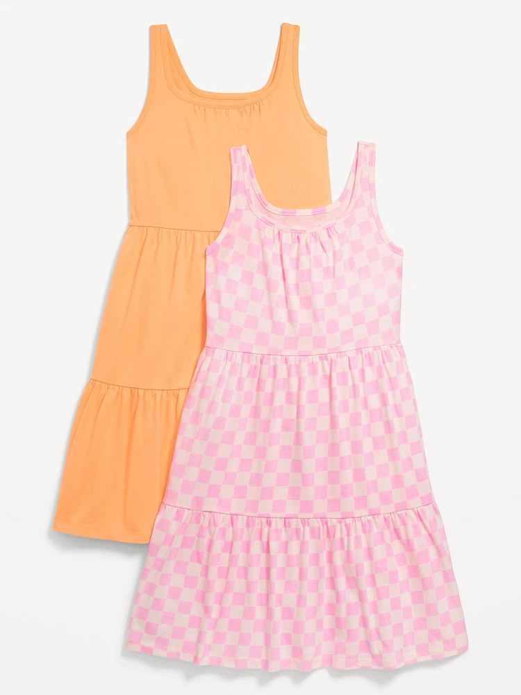 Sleeveless Tiered Swing Dress 2-Pack for Girls