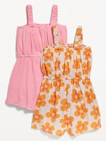 Sleeveless Rib-Knit Romper 2-Pack for Toddler Girls