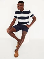 Classic Fit Striped Pique Polo