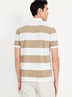 Classic Fit Striped Pique Polo