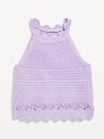 Crochet-Knit Tank Top for Girls