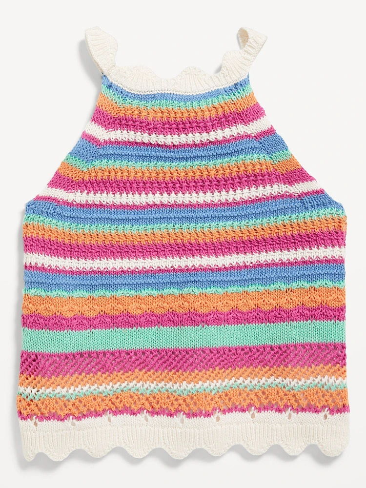 Crochet-Knit Tank Top for Girls