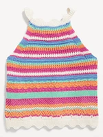 Crochet-Knit Tank Top for Girls