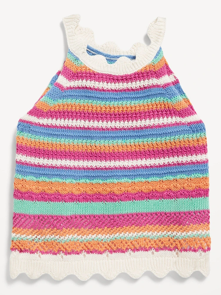 Crochet-Knit Tank Top for Girls