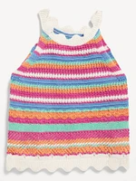 Crochet-Knit Tank Top for Girls