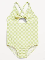 Printed Cutout One-Piece Swimsuit for Toddler Girls