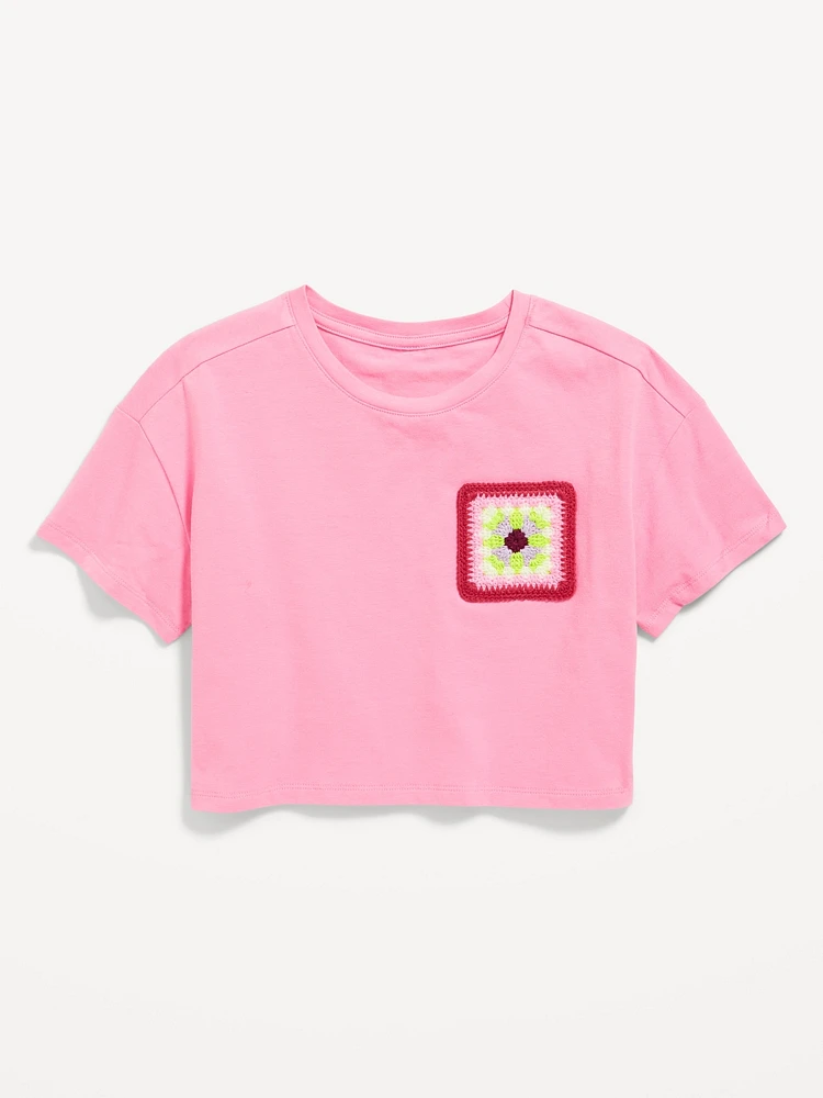 Oversized Embroidered Graphic T-Shirt for Girls