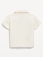 Short-Sleeve Linen-Blend Graphic Camp Shirt for Baby