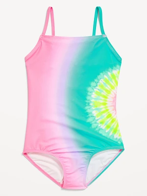 Printed Back-Cutout One-Piece Swimsuit for Girls