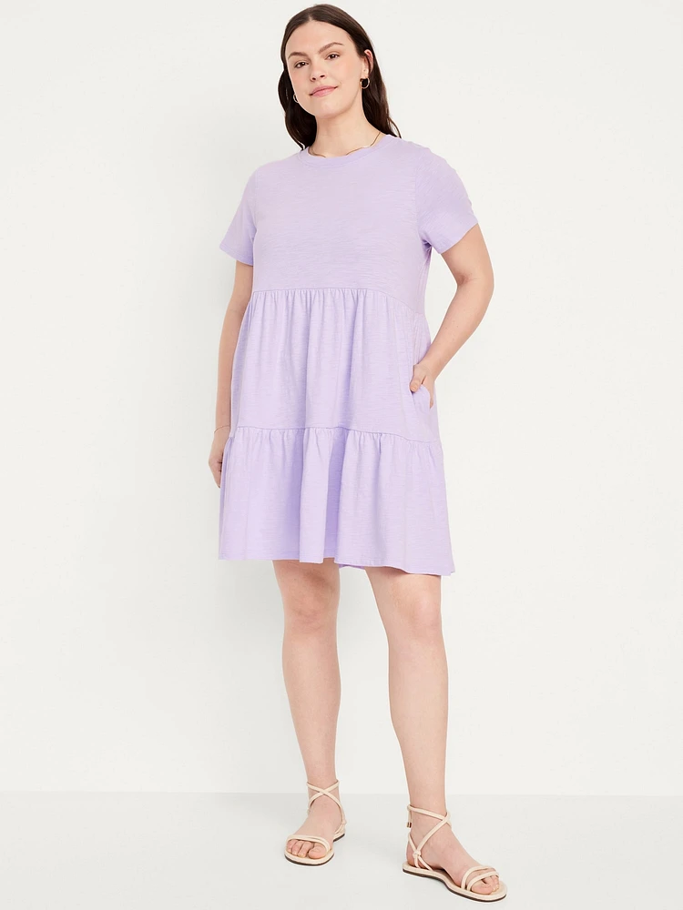 Tiered Mini Swing Dress