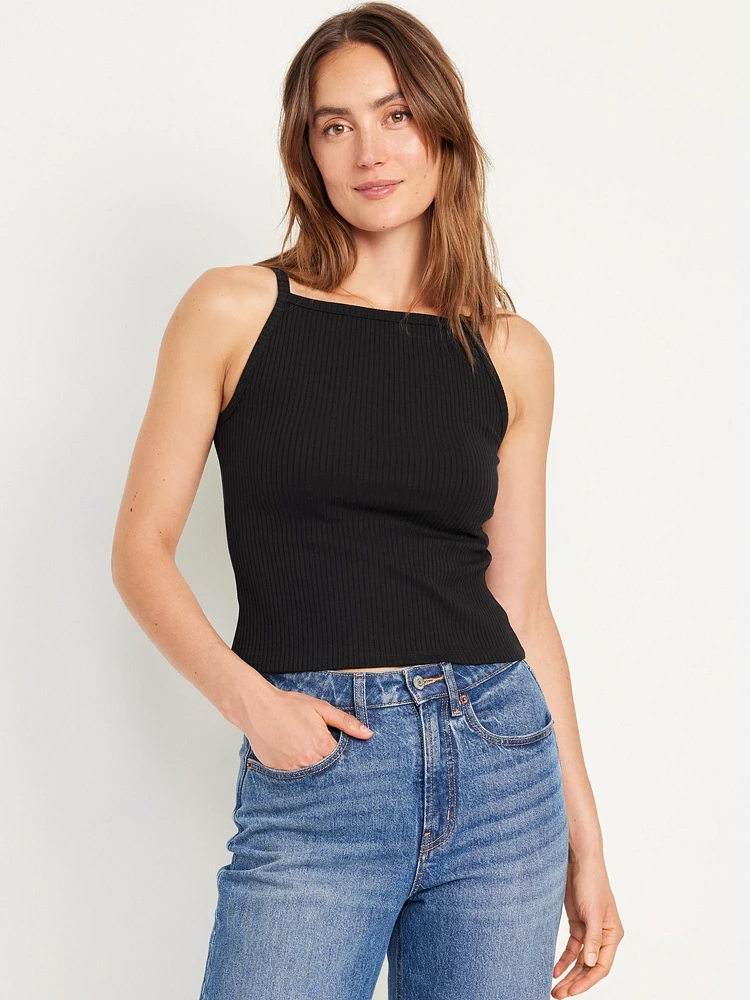 Rib-Knit Cami Tank Top