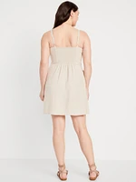 Fit & Flare Linen-Blend Mini Dress