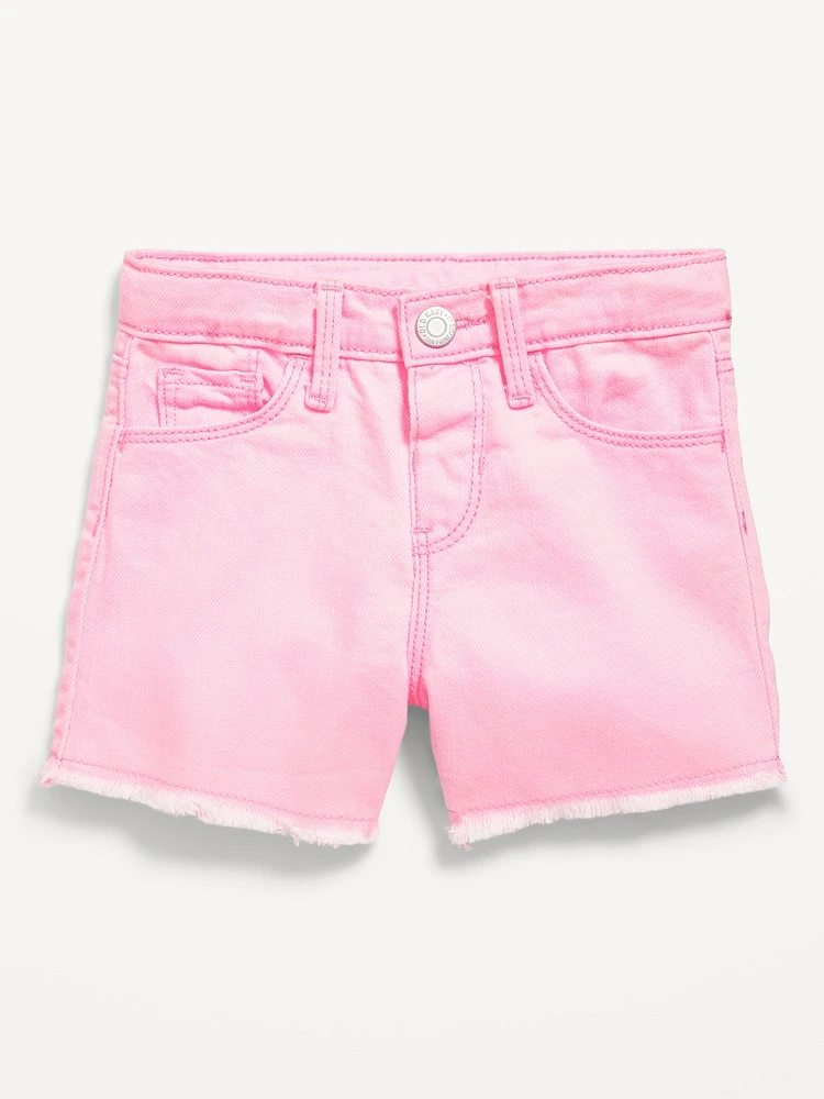 High-Waisted Pop-Color Jean Shorts for Toddler Girls