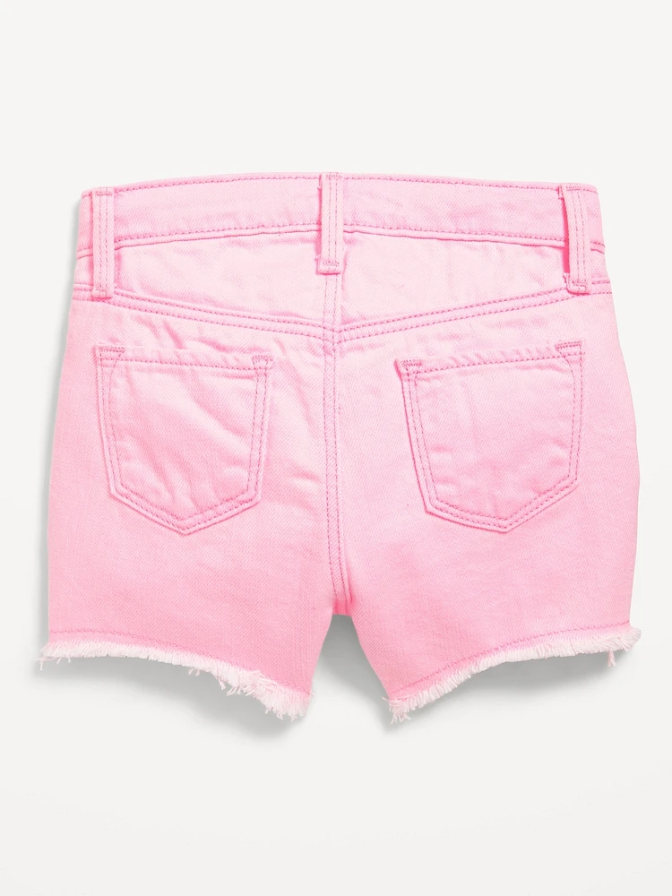 High-Waisted Pop-Color Jean Shorts for Toddler Girls