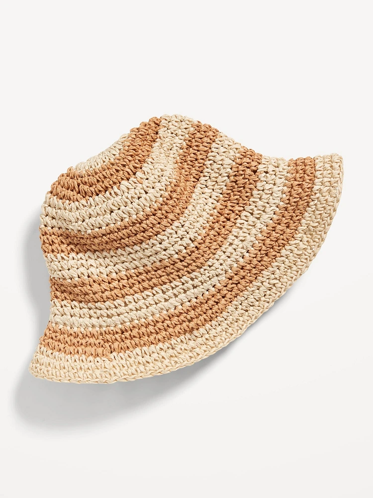 Unisex Bucket Straw Hat for Toddler