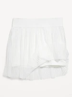 High-Waisted Mesh-Pleated Performance Skort for Girls