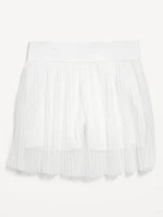 High-Waisted Mesh-Pleated Performance Skort for Girls