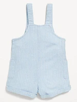 Linen-Blend Shortall Romper for Baby