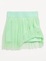 High-Waisted Mesh-Pleated Performance Skort for Girls