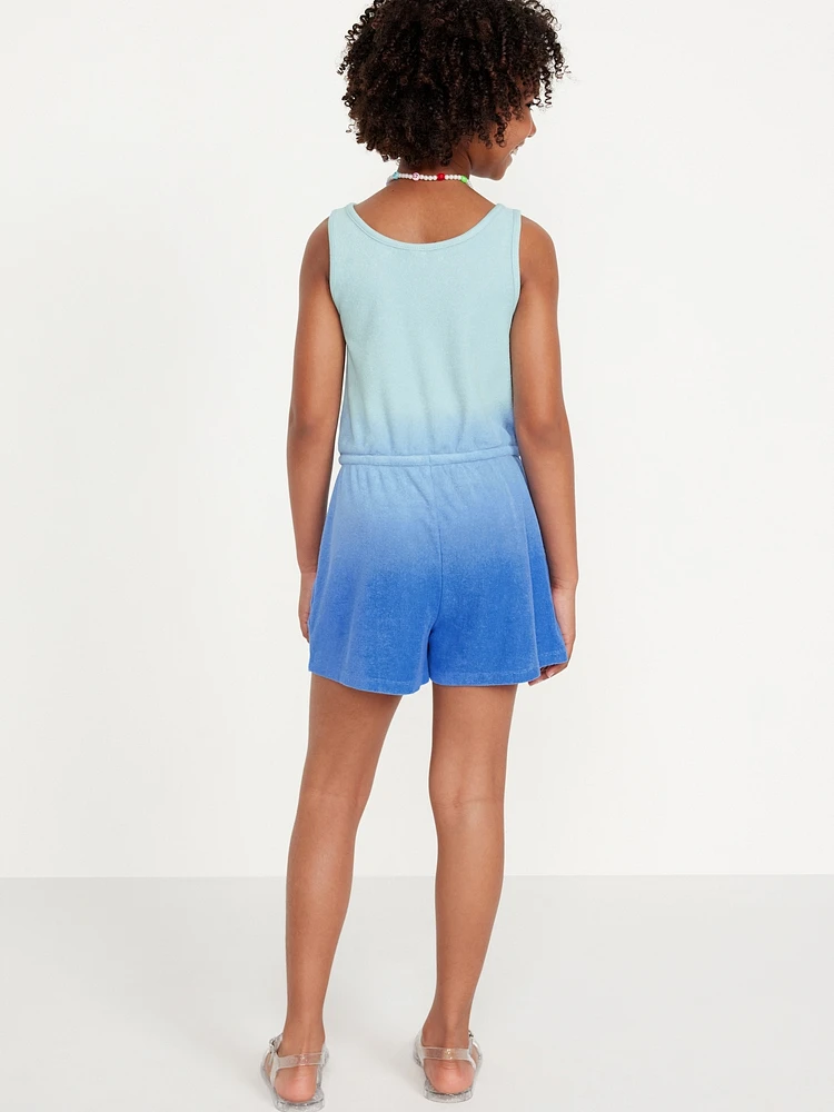 Sleeveless Terry Cinched-Waist Romper for Girls