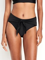 Twist-Front Longline Bikini Swim Top