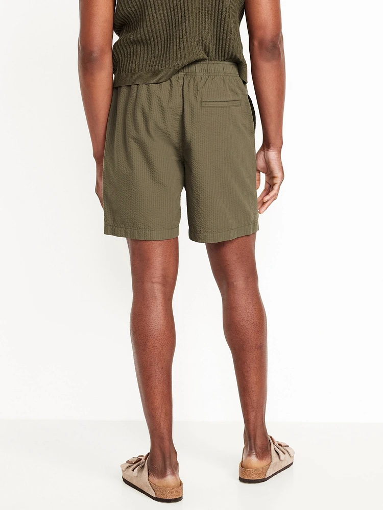 Seersucker Jogger Shorts -- 7-inch inseam