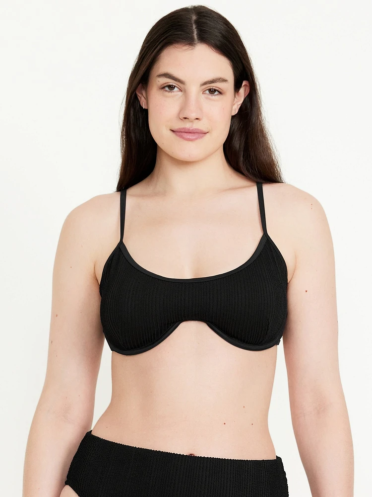 Ribbed Underwire Bikini Swim Top