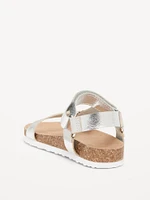 Metallic Faux-Leather Strap Sandals for Toddler Girls