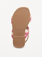 Raffia Double-Strap Sandals for Toddler Girls